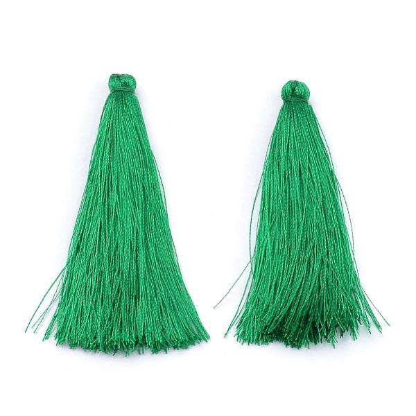 

PandaHall Nylon Tassel Big Pendant Decorations, Medium Sea Green, 65~70x8~10mm Nylon Green