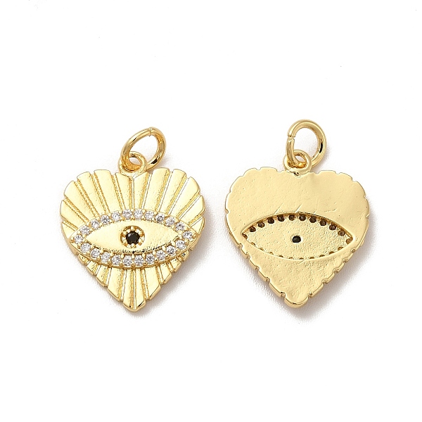

PandaHall Brass Micro Pave Cubic Zirconia Pendants, with Jump Ring, Heart with Evil Eye, Real 18K Gold Plated, 20x14.5x2mm, Hole: 3mm..., Clear
