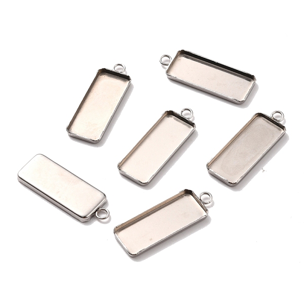 

PandaHall 304 Stainless Steel Pendant Cabochon Settings, Plain Edge Bezel Cups, Rectangle, Stainless Steel Color, 30x11x2mm, Hole: 2.5mm 304...