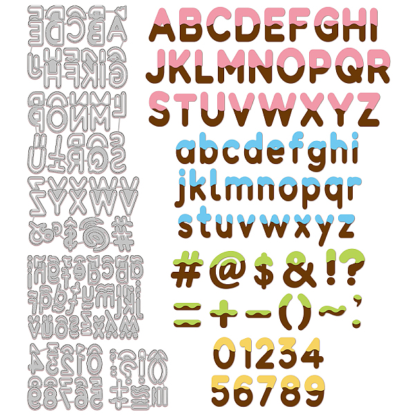 Globleland 6 個大文字アルファベット切削ダイス金属文字数字シンボルダイカットエンボスステンシルテンプレート紙カード作成装飾 Diy スクラップブッキングアルバムクラフト装飾