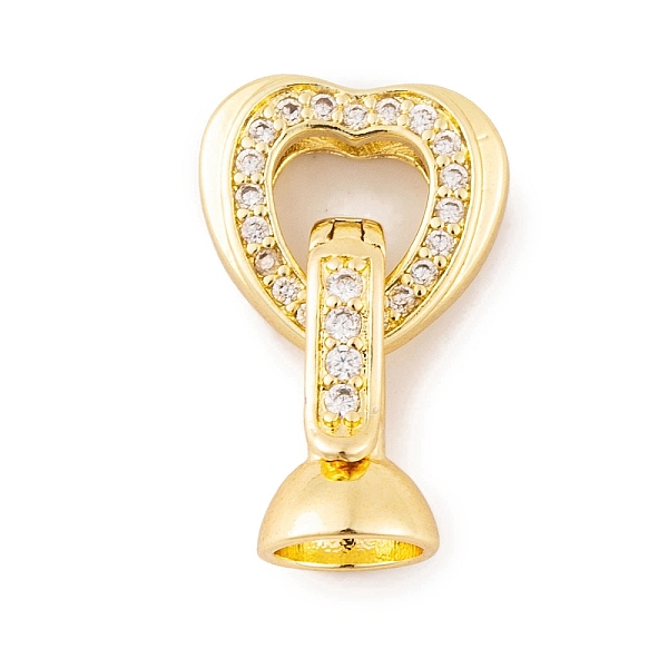 

PandaHall Rack Plating Brass Micro Pave Clear Cubic Zirconia Fold Over Clasps, Long-Lasting Plated, Lead Free & Cadmium Free, Heart, Golden...