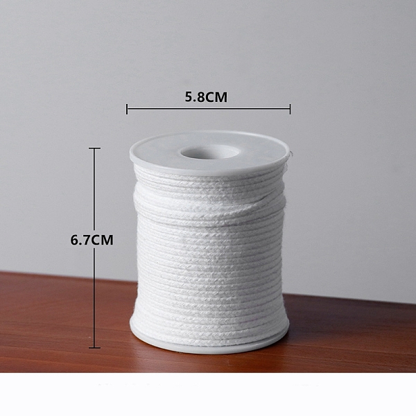 

PandaHall Cotton Candle Wicks, Unbleached Smokeless Candle Wicks, White, Spool: 5.8x6.7cm, 50m/roll Cotton White
