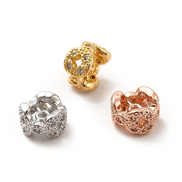 

PandaHall Rack Plating Brass Micro Pave Cubic Zirconia Spacer Beads, Long-Lasting Plated, Cadmium Free & Lead Free, Hollow Flower, Mixed..., Clear