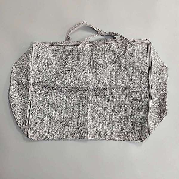 Sacs de rangement zippés pour couettes en coton et lin avec poignée