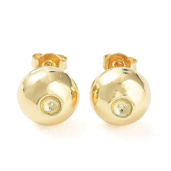 

PandaHall Brass Half Round Stud Earring Findings, Earring Settings for Rhinestone, Real 18K Gold Plated, 10mm, Fit for 3mm Rhinestone Brass...