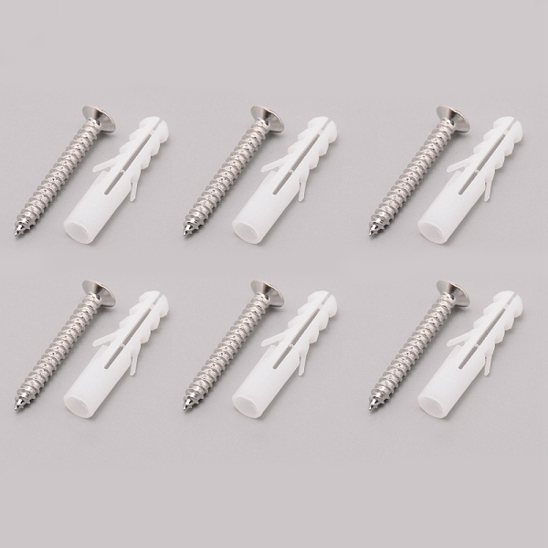 

PandaHall Iron Flat Head Screws, Cross Recessed Threaded Screws, with Plastic Plug, Hardware Fasteners, Platinum, 2.9x0.7cm Iron