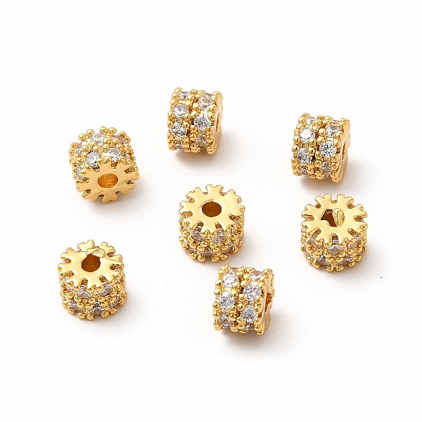 

PandaHall Brass Rhinestone Beads, Column, Real 18K Gold Plated, 7.5x5mm, Hole: 1.8mm Brass+Rhinestone Column Clear