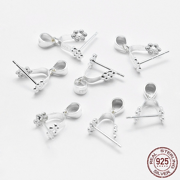 

PandaHall 925 Sterling Silver Pendant Bails, Ice Pick & Pinch Bails, Silver, 6x6mm Inner Diameter, 11x10x4.5mm, Pin: 0.5mm, Hole: 3x4mm and...
