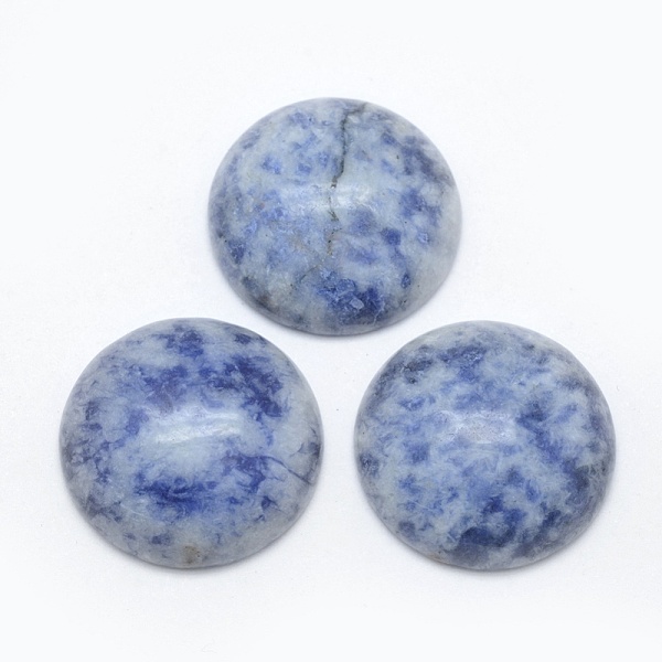 

PandaHall Natural Blue Spot Jasper Cabochons, Half Round, 24.5~25x4~7mm Blue Spot Jasper Half Round