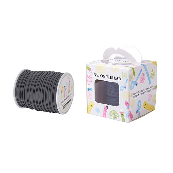 

PandaHall Tiny Elastic Spandex Thread, Habotai Foulard Cord, Gray, 5x3mm, about 21.87yards/roll(20m/roll) Nylon Gray