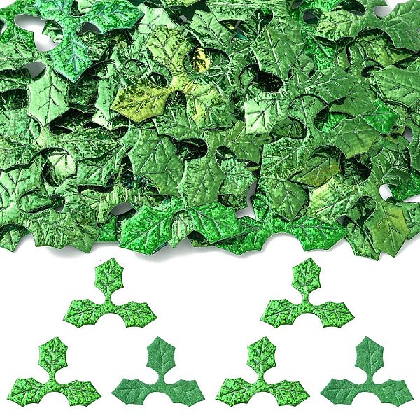 100Pcs Cloth Red Berry Leaf