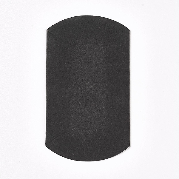 

PandaHall Kraft Paper Wedding Favor Gift Boxes, Pillow, Black, 6.5x9x2.5cm Paper Pillow Black