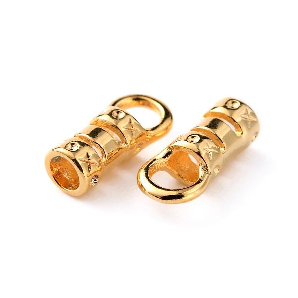 

PandaHall Brass Cord End, End Caps with Hole, Bag & Cloth Making Supplies, Column, Real 14K Gold Plated, 9x4x3mm, Hole: 2.5mm, Inner...