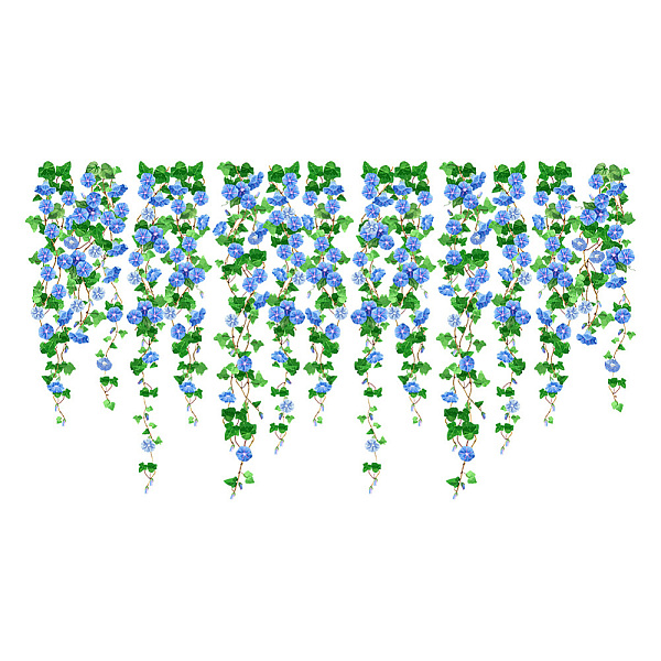 

PandaHall SUPERDANT Blue Petunia Wall Stickers Morning Glory Wall Decal Flowers Vine Wall Art Self- Adhesive Stickers for Home Bedroom...