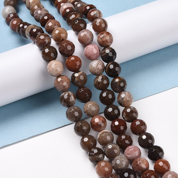 

PandaHall Natural Petrified Wood Beads Strands, Faceted(128 Facets), Round, 8.5mm, Hole: 1.2mm, about 45pcs/strand, 14.76''(37.5cm)...