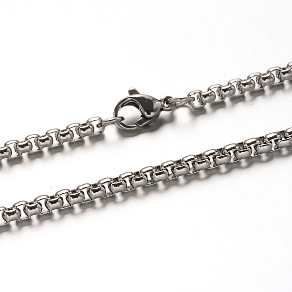 

PandaHall 304 Stainless Steel Box Chain Necklaces, Stainless Steel Color, 31.89 inch(81cm) 304 Stainless Steel