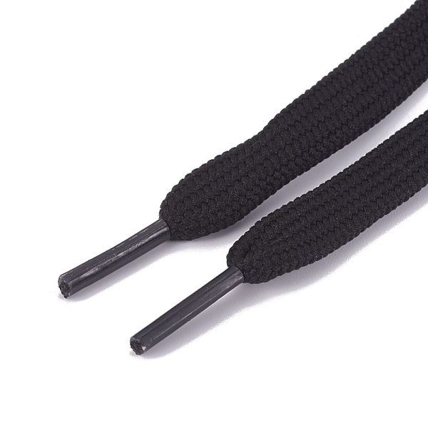 PandaHall Polyester Cords, Shoelace, Drawstring, Black, 9mm, about 60cm/strand Polyester Black