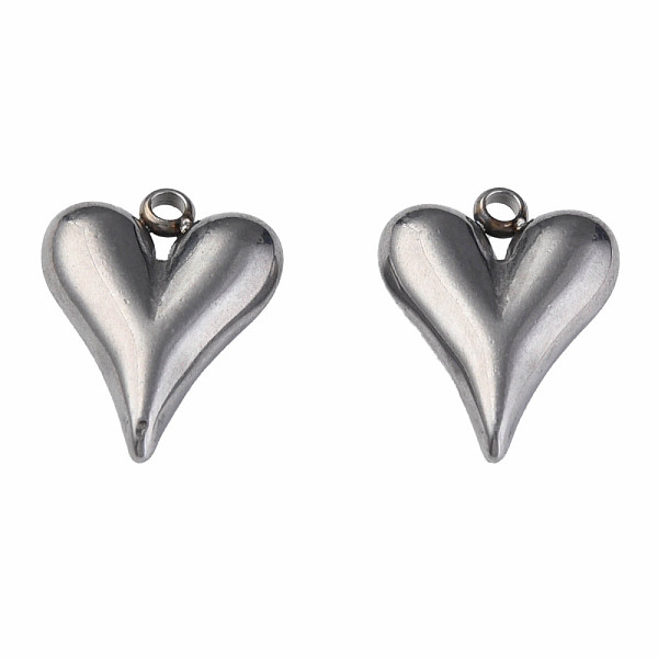 

PandaHall 304 Stainless Steel Pendants, with 201 Stainless Steel Loops, Heart, Stainless Steel Color, 16x12x3.5mm, Hole: 1.6mm 304 Stainless...