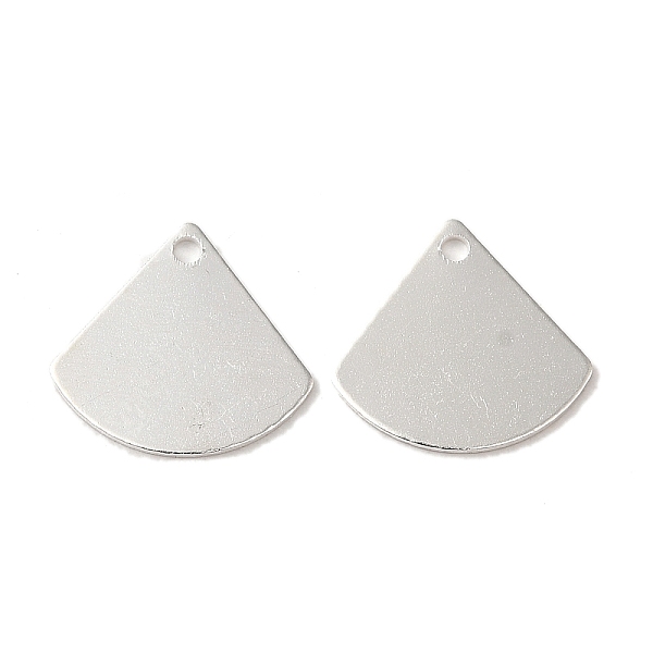 

PandaHall Brass Pendants, Fan Charms, 925 Sterling Silver Plated, 12x13x0.5mm, Hole: 1.2mm Brass Fan