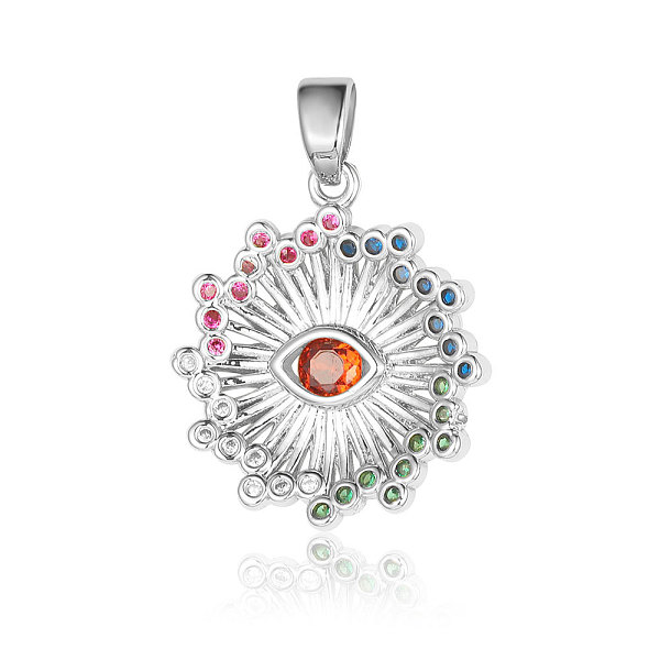 

PandaHall Brass Colorful Cubic Zirconia Pendants, Flower Charms, Platinum, 23x20x2.8mm Brass+Cubic Zirconia Flower