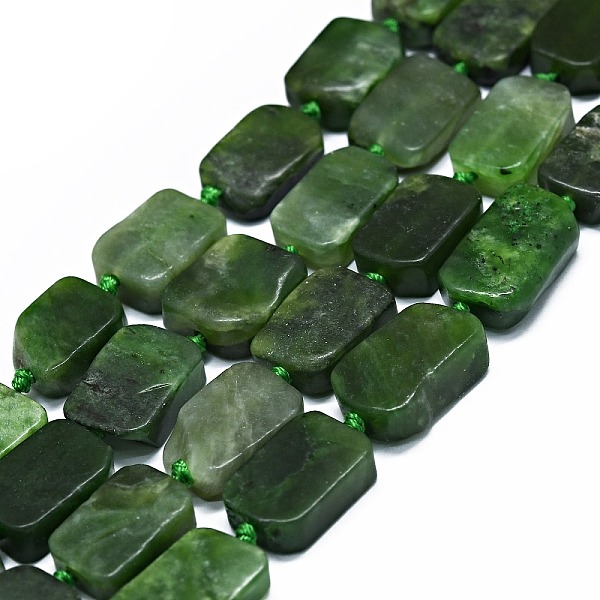 

PandaHall Natural Canadian Jade Beads Strands, Rectangle, 14~17x11~13x5~6mm, Hole: 1mm, about 21~23pcs/strand, 15.75~16.14 inch(40~41cm)...
