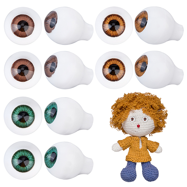 

PandaHall AHADERMAKER 6 Pairs 3 Colors Teardrop Shaped Acrylic Doll Craft Eyes, for Bjd Doll Safety Animal Eyes Making, Mixed Color, 14x10mm..., Multicolor