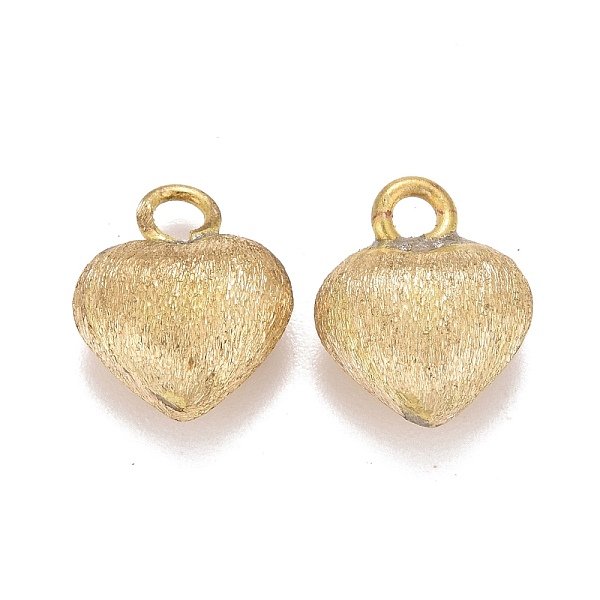 

PandaHall Brass Charms, Heart, Raw(Unplated), 12x10x6mm, Hole: 2mm Brass Heart