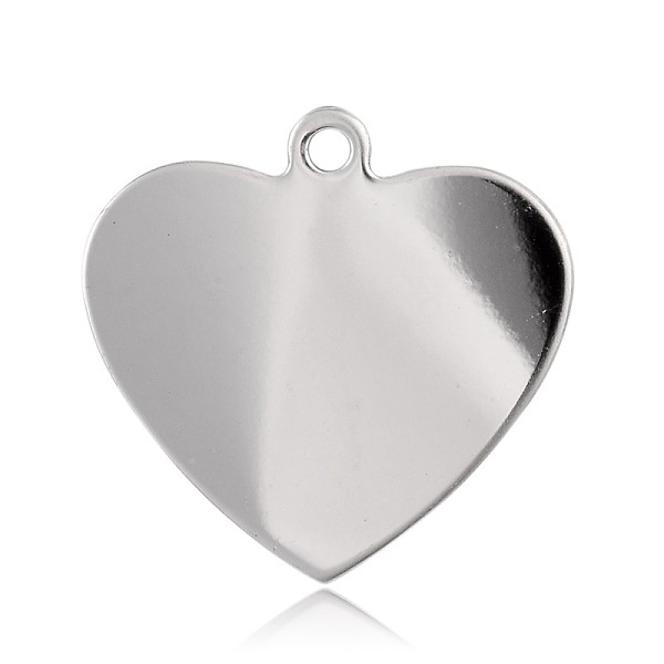 

PandaHall Stainless Steel Heart Stamping Blank Tag Pendants, Stainless Steel Color, 33x34x1mm, Hole: 3mm Stainless Steel Heart