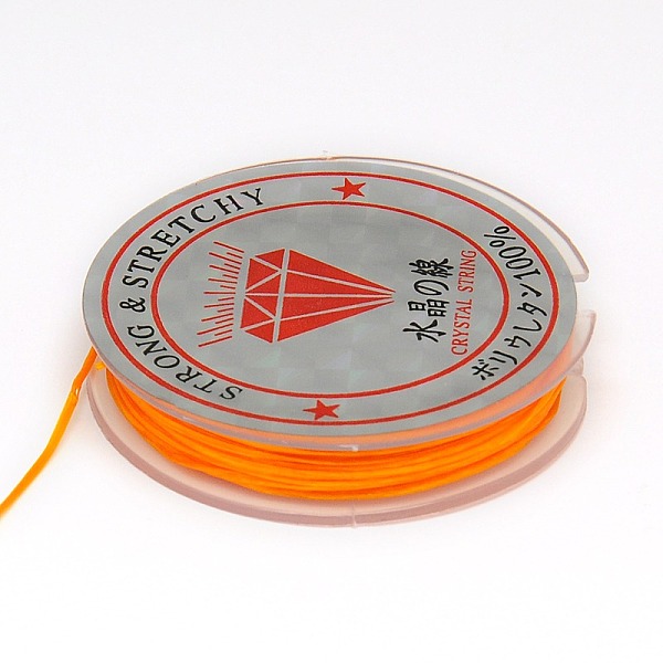 

PandaHall Flat Elastic Crystal String, String Cord Crystal Threads, Orange, 0.8mm, about 10.93 yards(10m)/roll Spandex Flat Orange