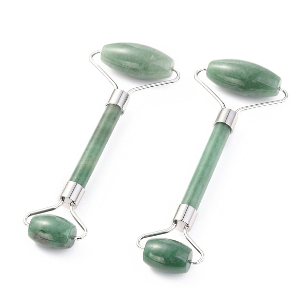 

PandaHall Natural Green Aventurine Brass Face Massager, Facial Rollers, Platinum, 142~150x54~58x19~22mm Green Aventurine Others