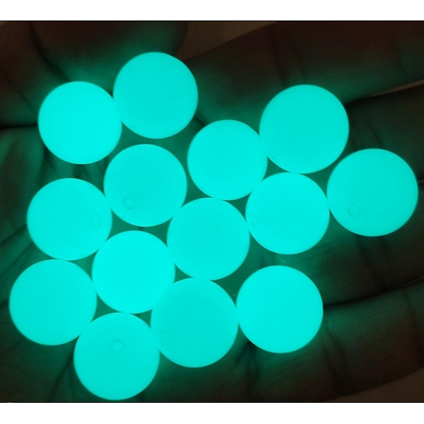Perles rondes en pierre lumineuse synthétique