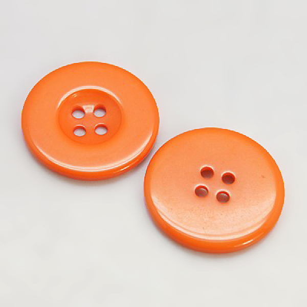 

PandaHall Resin Buttons, Dyed, Flat Round, Dark Orange, 30x3mm Resin Flat Round Orange