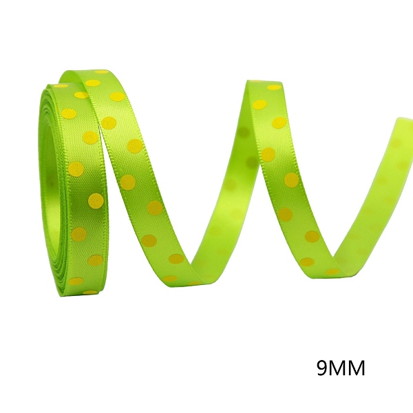 

PandaHall Easter Theme Polyester Satin Ribbon, Single Face Printed Ribbon, Flat, Green Yellow, Polka Dot Pattern, 3/8 inch(9mm), 10...