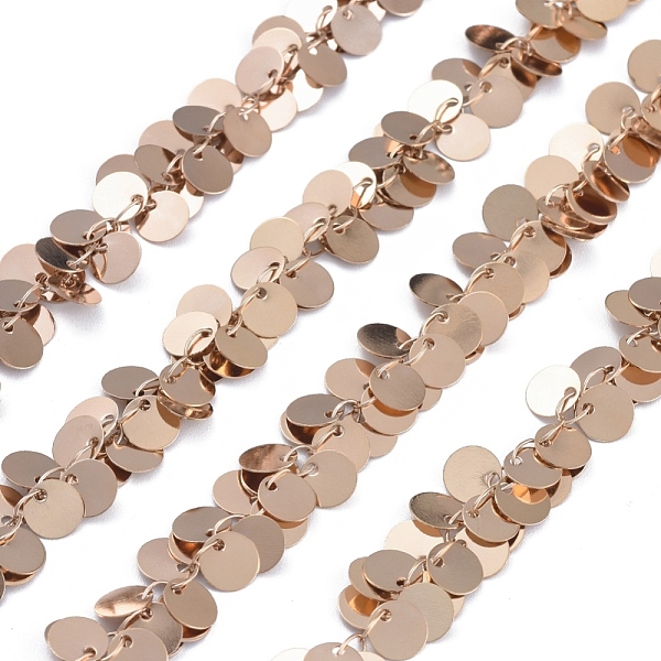 

PandaHall Handmade Brass Chains, Soldered, with Flat Round Charms, Real 18K Gold Plated, 6x0.2mm Brass