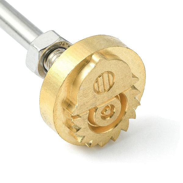 PandaHall Stamping Embossing Soldering Brass with Stamp, for Cake/Wood, Sun Pattern, 30mm Brass Sun