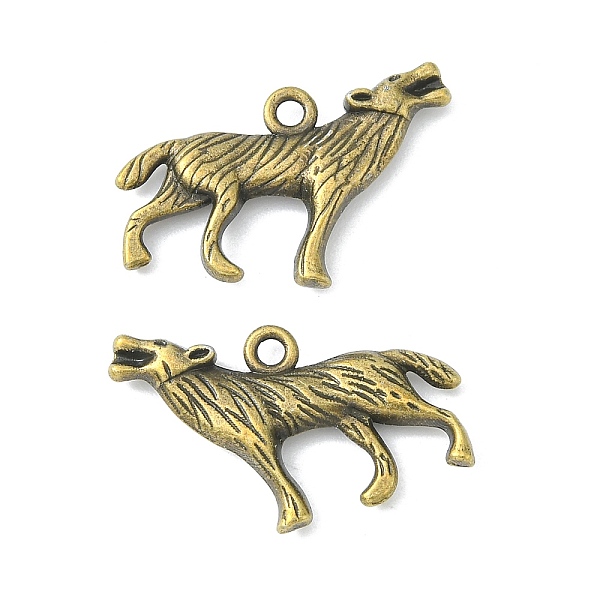 

PandaHall Tibetan Style Alloy Howling Wolf Pendants, Wolf, Cadmium Free & Nickel Free & Lead Free, Antique Bronze, 26x18x4mm, Hole: 2mm...