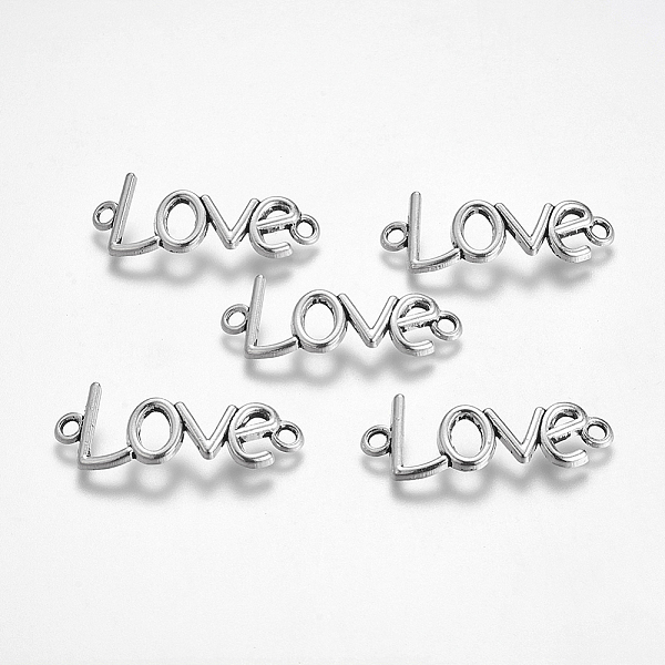 

PandaHall Gift Idea for Valentines Day to Girlfriend Tibetan Style Links connectors, Cadmium Free & Lead Free, Love, Antique Silver...