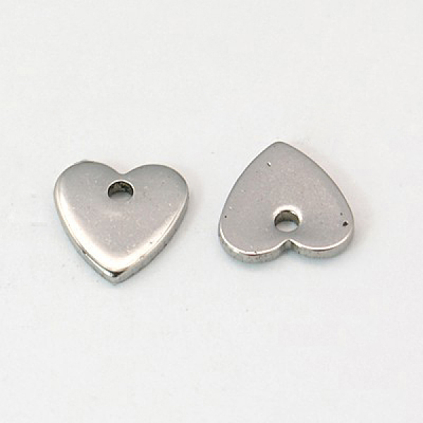 

PandaHall 201 Stainless Steel Stamping Blank Tag Pendants, Heart, 7x7x1mm, Hole: 1mm 201 Stainless Steel Heart