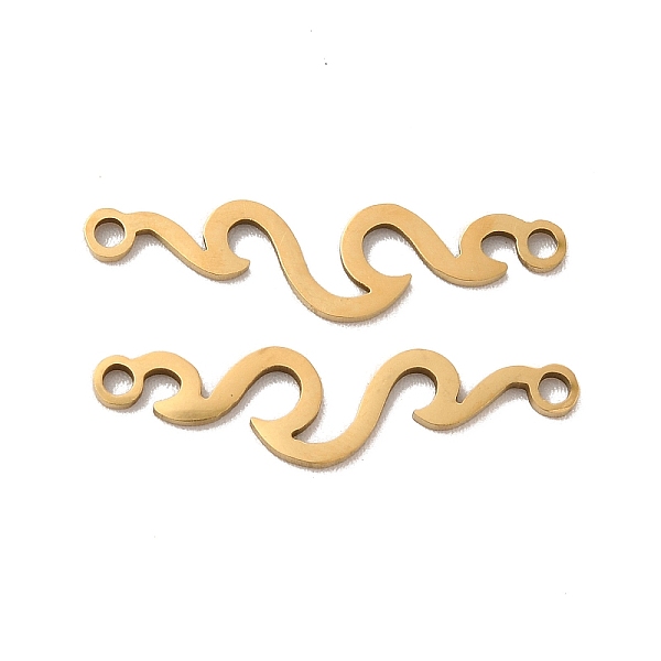 

PandaHall 201 Stainless Steel Connector Charms, Wave Links, Golden, 6x24x1mm, Hole: 1.4mm 201 Stainless Steel Others