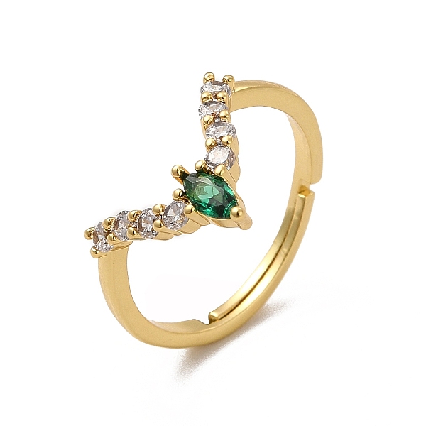 

PandaHall Green Cubic Zirconia Oval Adjustable Ring, Rack Plating Brass Jewelry for Women, Cadmium Free & Lead Free, Real 18K Gold Plated...