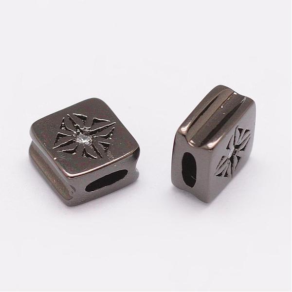 

PandaHall Brass Micro Pave Cubic Zirconia Beads, Square, Lead Free & Nickel Free & Cadmium Free, Clear, Gunmetal, 6x6x3mm, Hole: 1x3mm...