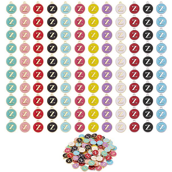 120Pcs 12 Colors Golden Plated Alloy Charms