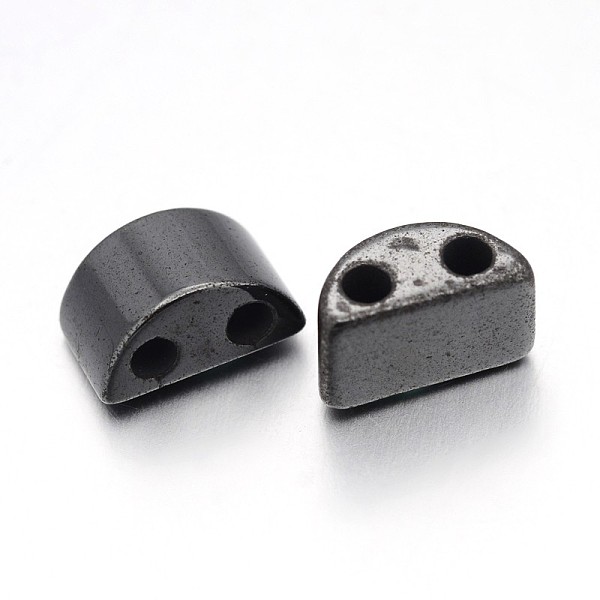 

PandaHall Magnetic Synthetic Hematite Beads Strands, Two Holes, Half Moon, Black, 13x6mm, Hole: 2mm Magnetic Hematite Moon Black