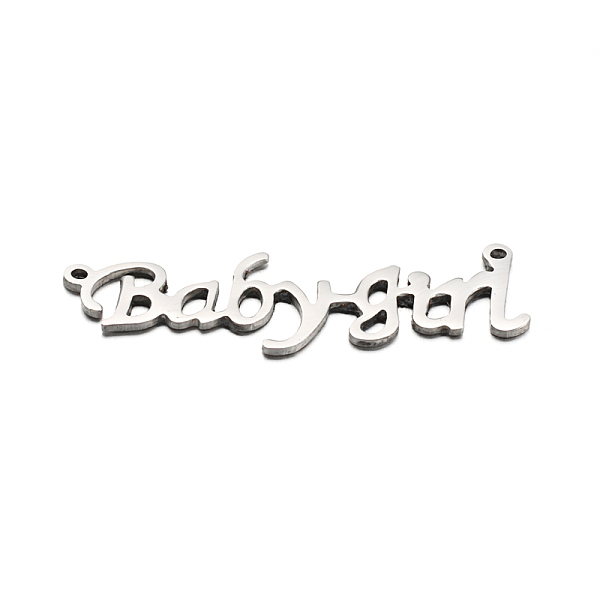 

PandaHall 304 Stainless Steel Pendants, Word Babygirl, Stainless Steel Color, 13x41x1mm, Hole: 1mm 304 Stainless Steel Word