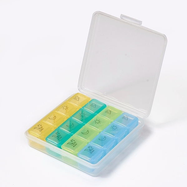 

PandaHall Plastic Bead Containers, Flip Top Bead Storage, Removable, 16 Compartments, Rectangle, Colorful, 11.4x11.2x2.8cm, 4 Compartments...