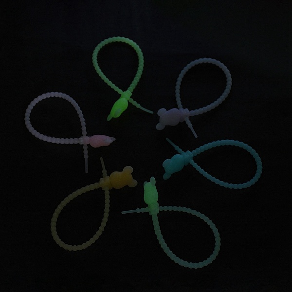 

PandaHall Luminous Silicone Cable Zip Ties, Glow in the Dark Cord Organizer Strap, for Wire Management, Frog Pattern, 200x20x10mm, Hole...