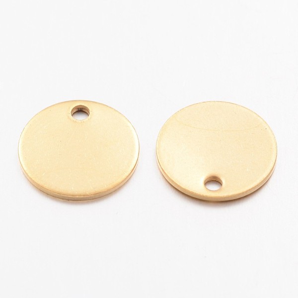 

PandaHall Ion Plating(IP) 304 Stainless Steel Charms, Stamping Blank Tag Pendant, Flat Round, Golden, 12x1mm, Hole: 1.4mm 304 Stainless...