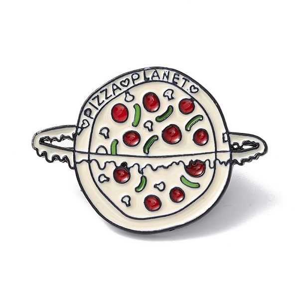 

PandaHall Pizza & Planet Word Enamel Pin, Food Shape Alloy Brooch for Backpack Clothes, Electrophoresis Black, Old Lace, 30.5x44x2mm...