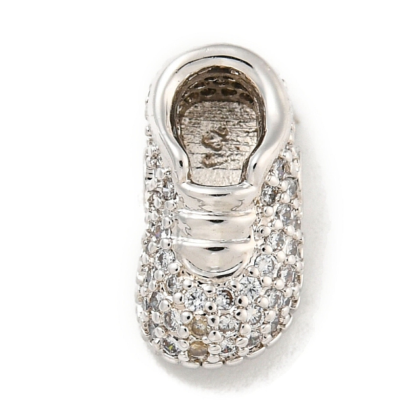 

PandaHall Brass Micro Pave Clear Cubic Zirconia Beads, Shoe, Platinum, 15x7.5x6.5mm, Hole: 1.8mm Brass+Cubic Zirconia Shoes Clear