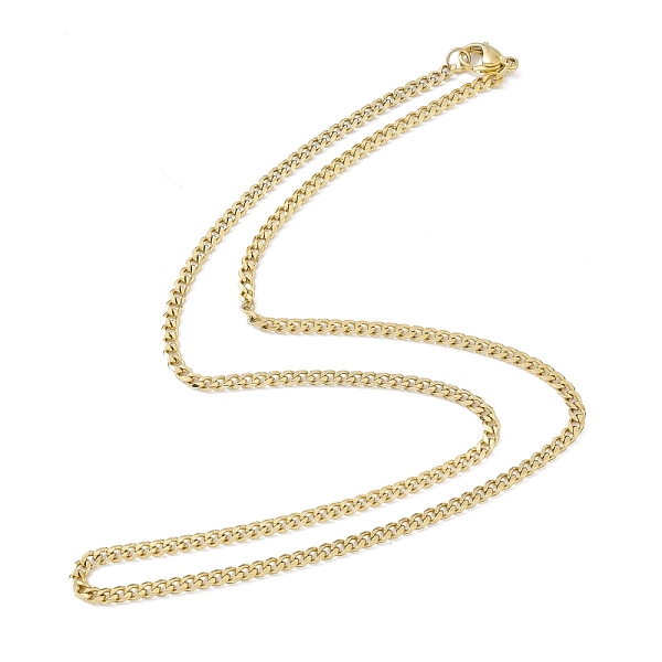 

PandaHall Vacuum Plating 304 Stainless Steel Curb Chains Necklace for Men Women, Golden, 17.72 inch(45cm) 304 Stainless Steel